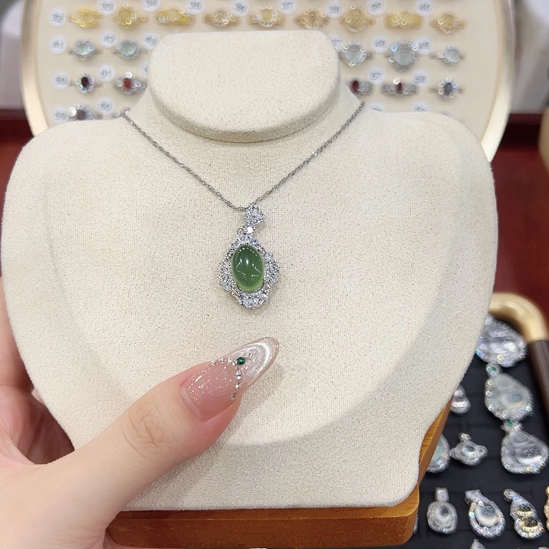 甜***）银S925镶嵌戒指烟晶