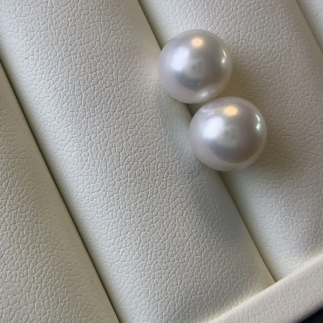 耳饰银S925镶嵌淡水珍珠9～10素钉