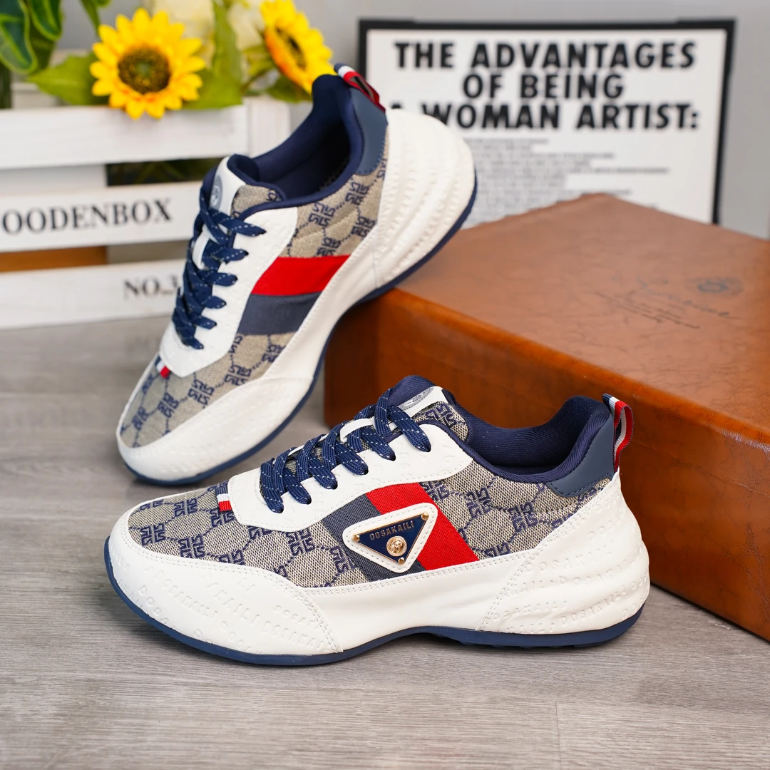 夏季新款加特林金字塔真皮网拼接手工鞋男女透气休闲鞋ds006