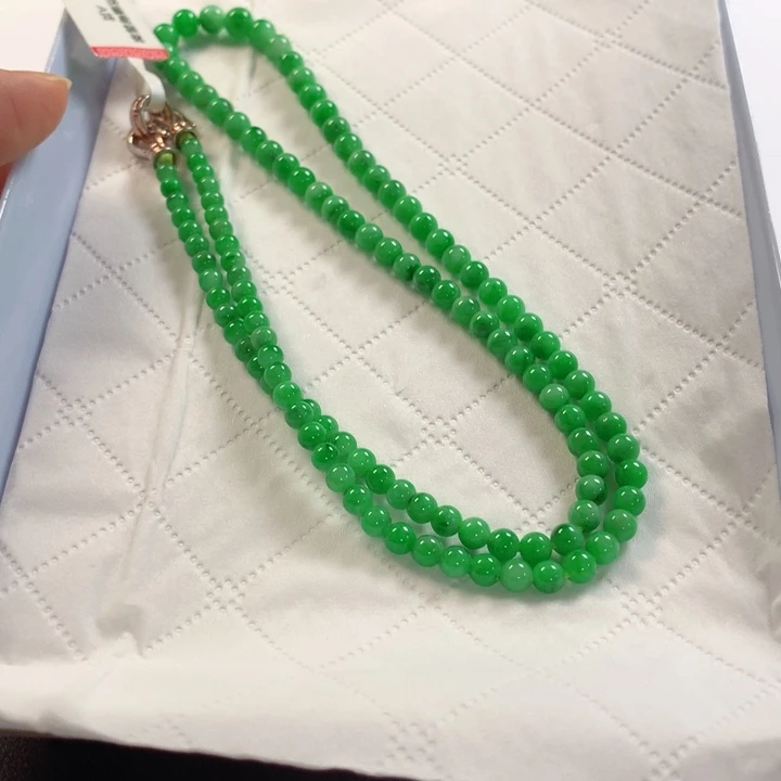 翡翠未镶嵌颈饰项链