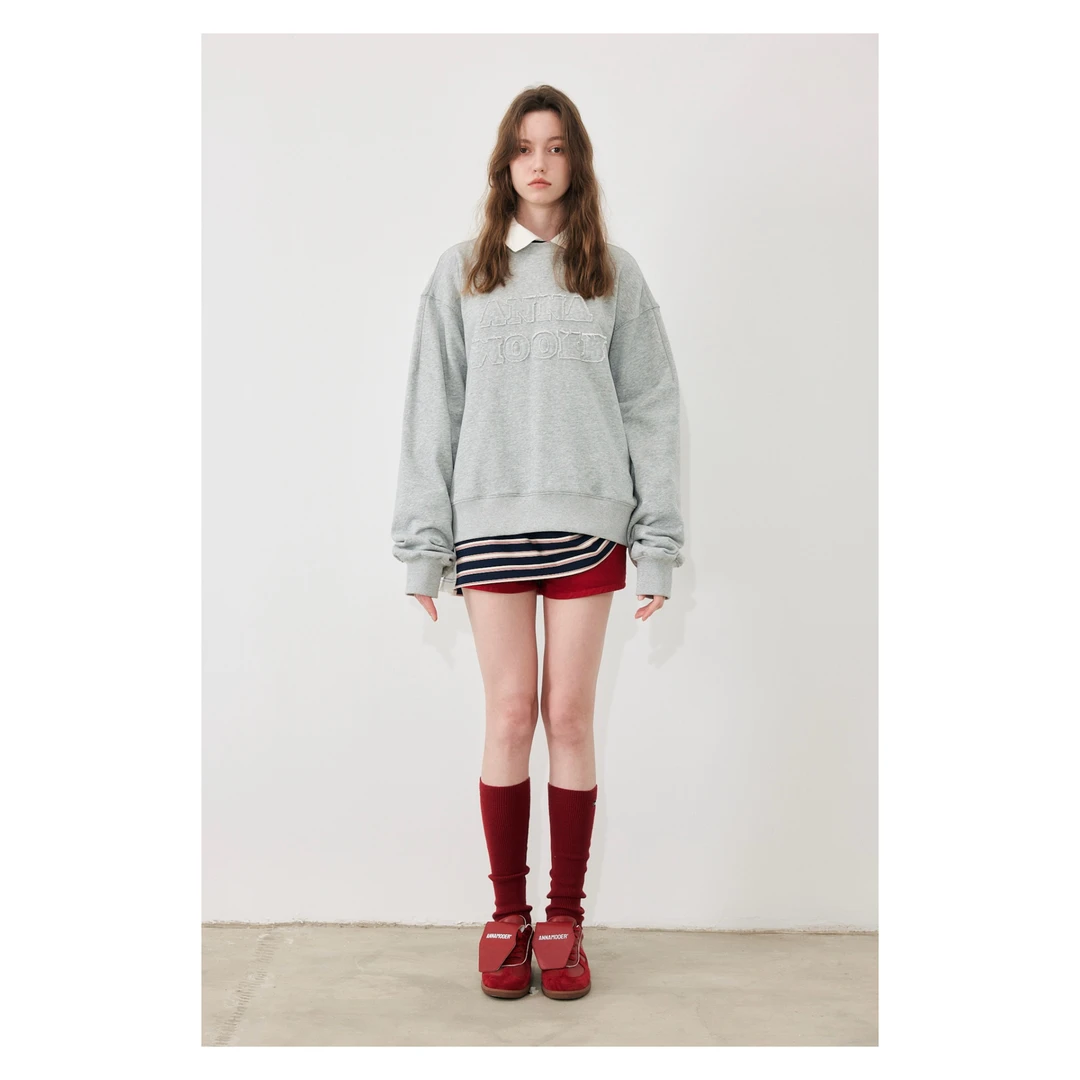 ANNAMOOER 绣花套头卫衣