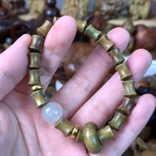 木绿檀木竹节跑环手串