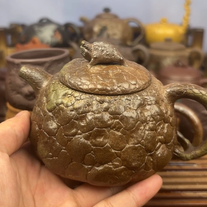 茶壶紫砂金蝉供春老段泥柴烧260c