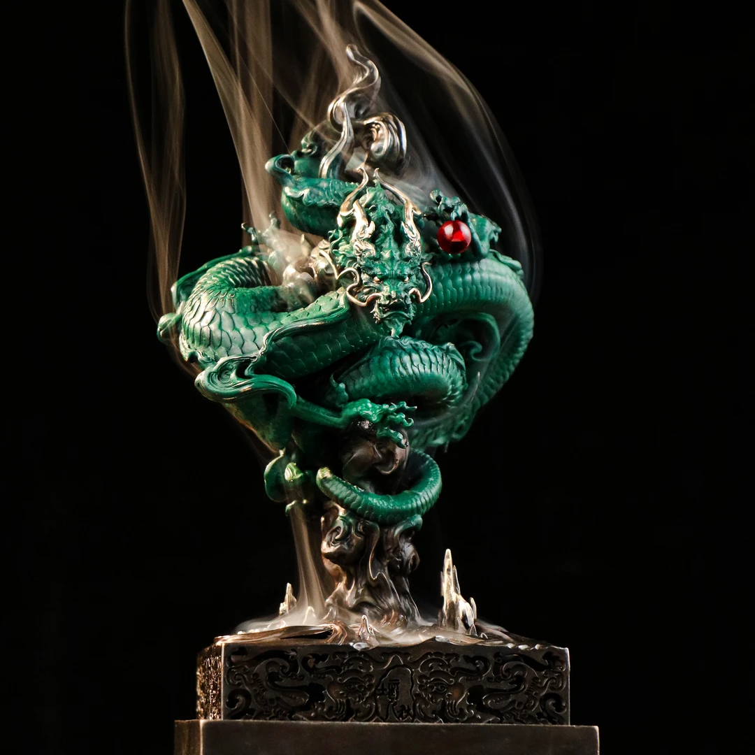 境秋•雲起龙王铜香炉三款版本 黄铜/镀金