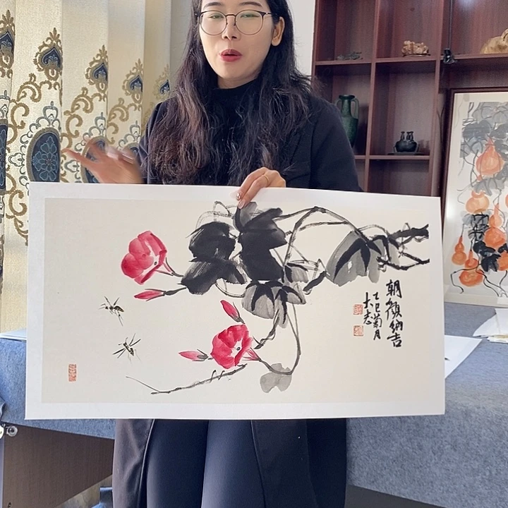 国画纯手绘国画写意作品34*68