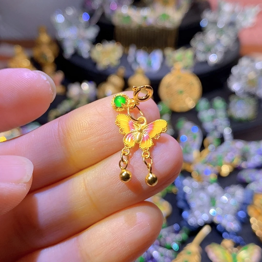 吊坠(不含链)银S925镶嵌翡翠