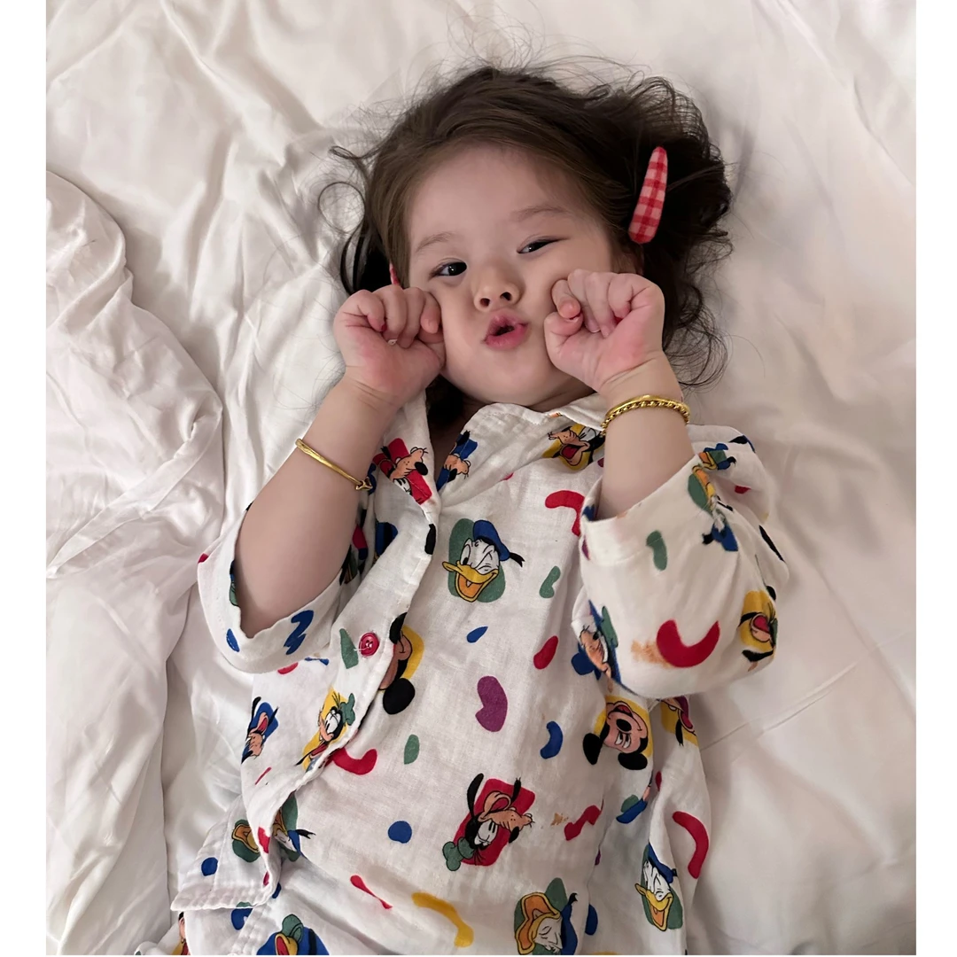 《部分在仓》女童2025秋季季新款休闲韩版可爱卡通米奇家居服套装