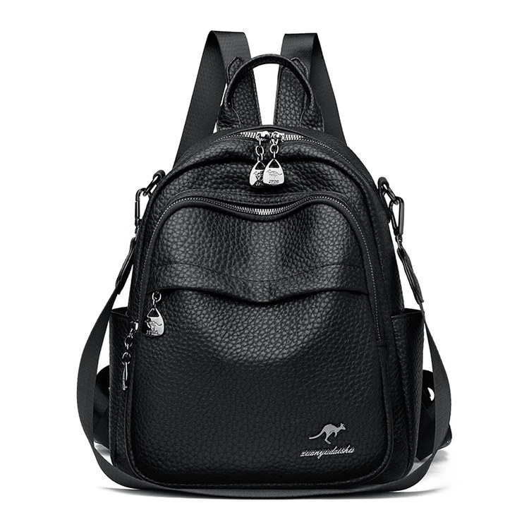 【粉丝专属】时尚休闲百搭多功能潮流韩版双肩包女质感软皮女