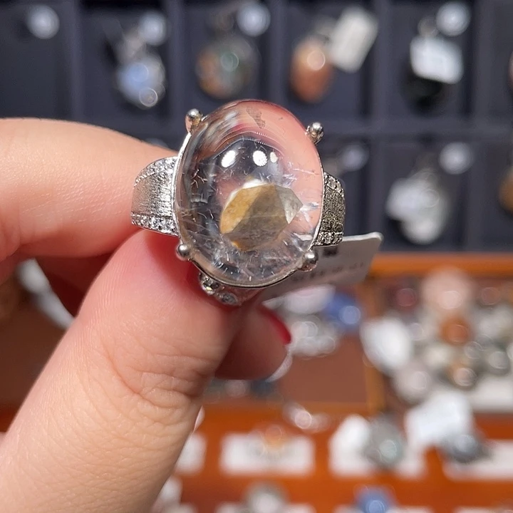 水晶戒指银S925镶嵌