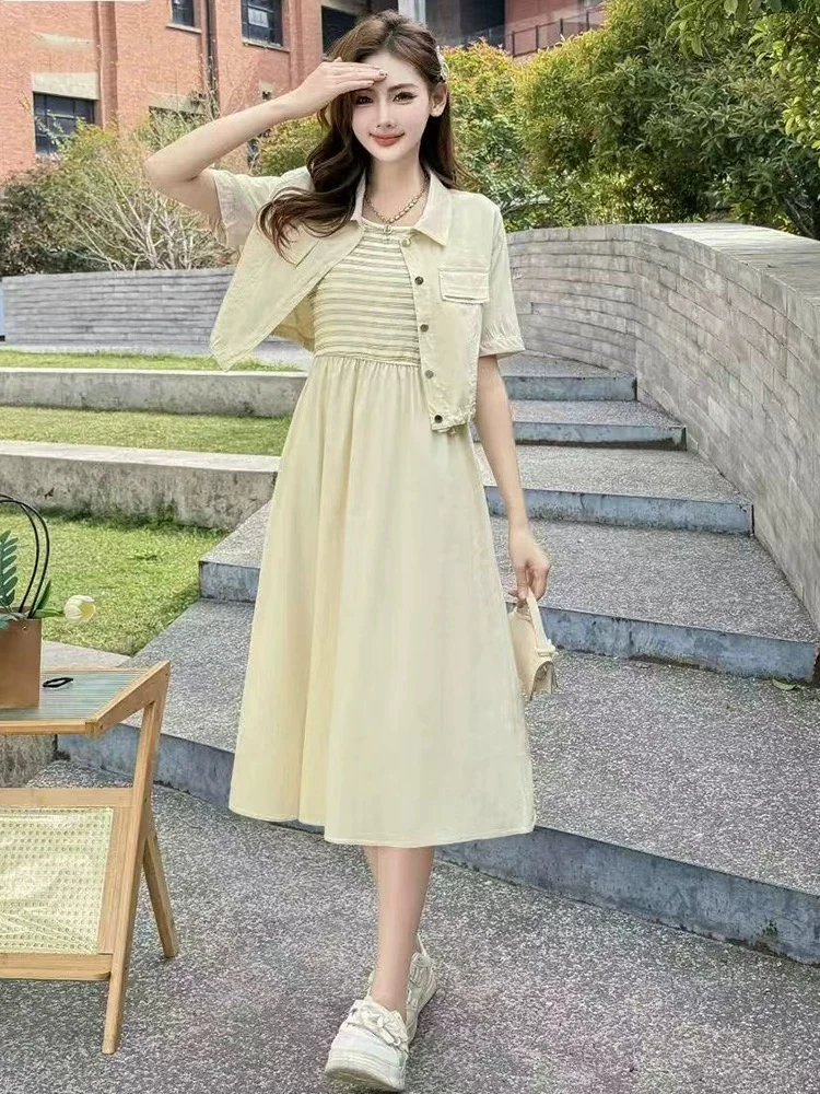 【9155】Y#外套上衣+吊带裙【两件套】