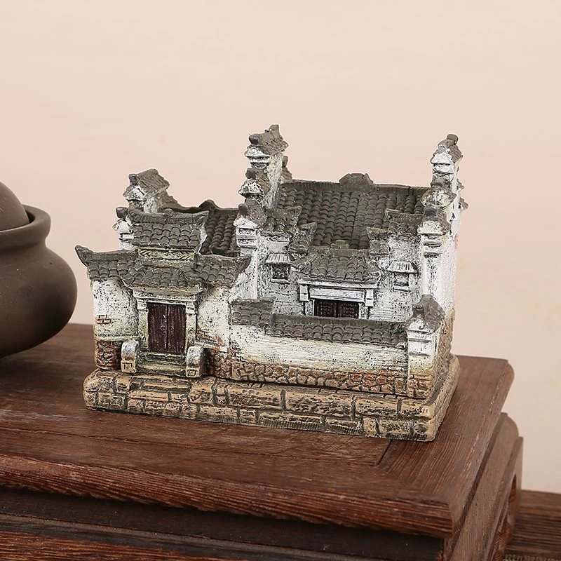 徽风古韵徽派情怀复古建筑模型办公室桌面造景庭院景观茶室摆件