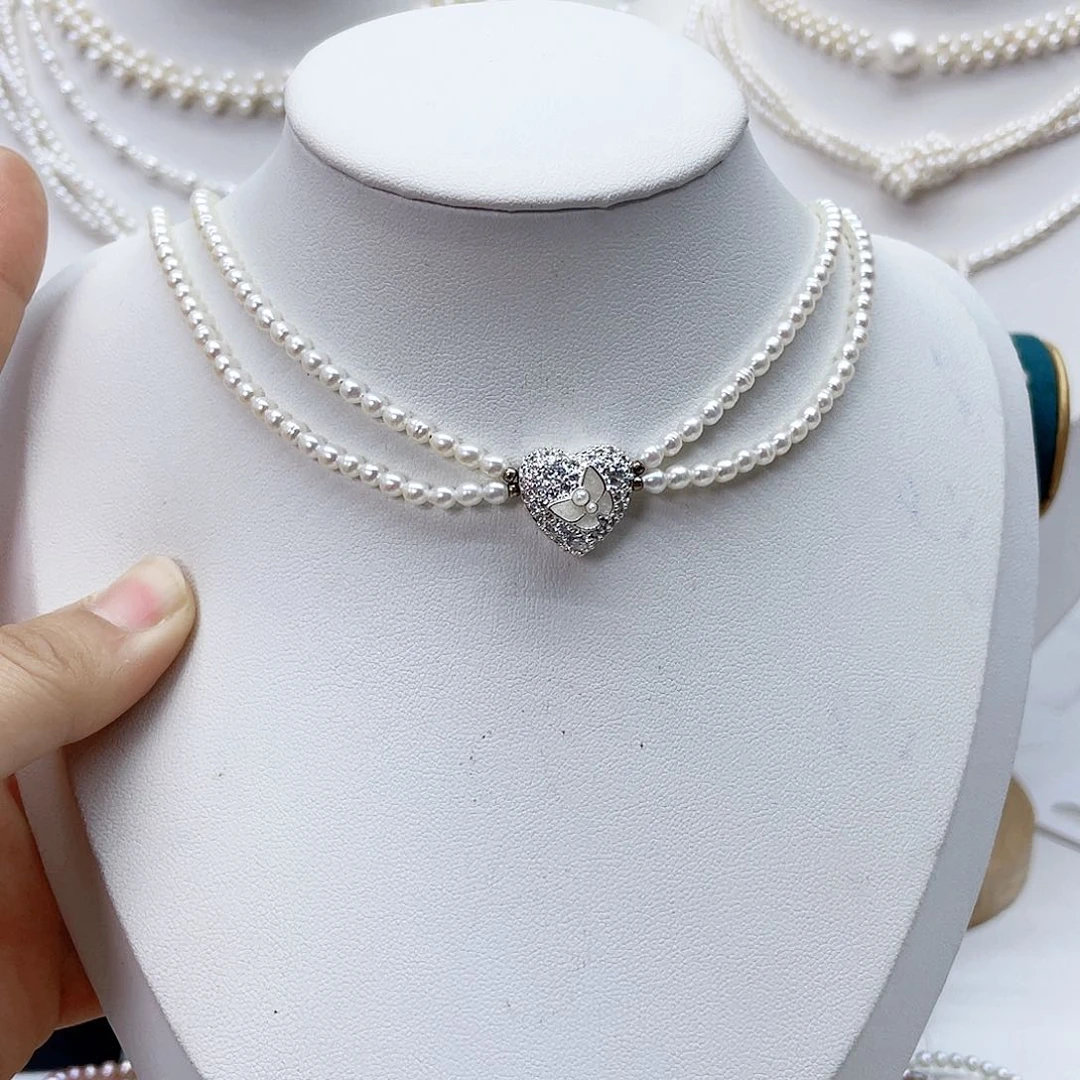颈饰银S925镶嵌淡水珍珠