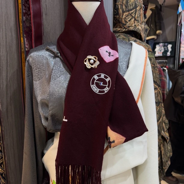 藏式围巾保暖红色