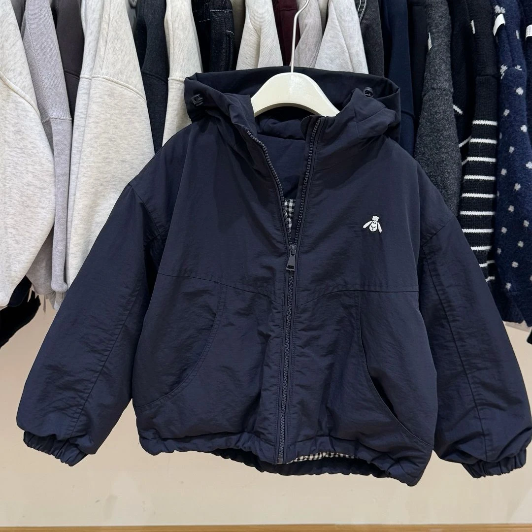 男童连帽棉服外套2025冬装儿童宽松休闲保暖拉链衫夹克上衣潮