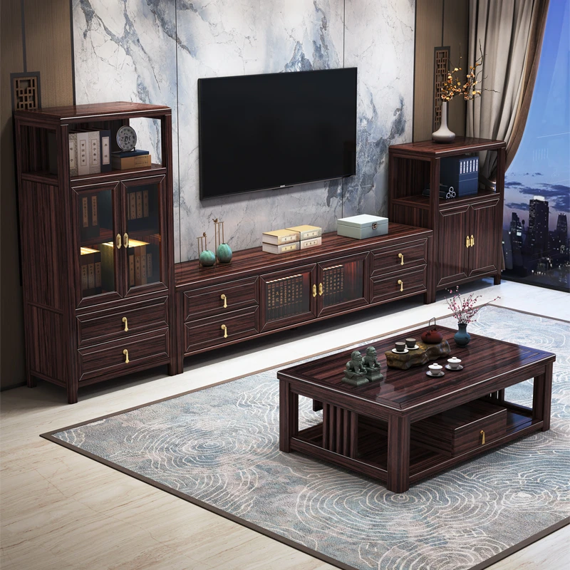 新乌金木新中式电视柜茶几方几K240535、K240532、K240525K240526