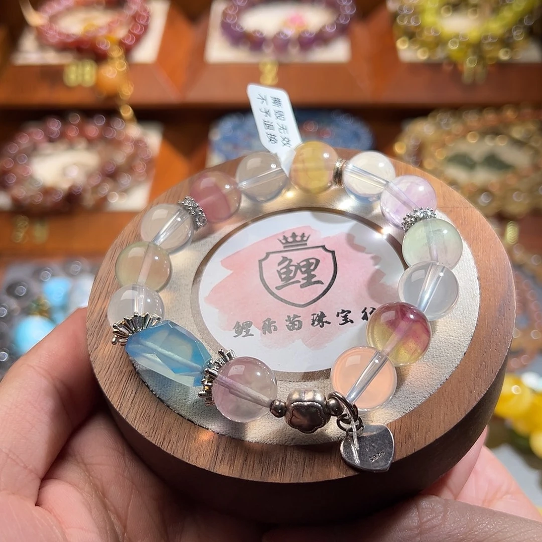 水晶未镶嵌手链莹石手串12+