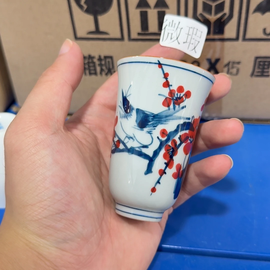釉下手绘茶具微瑕