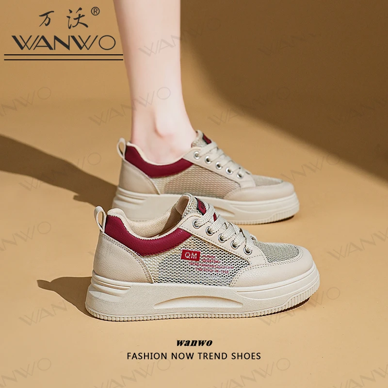 小白鞋女2025春夏新款韩版百搭网面透气休闲板鞋女平底运动跑步鞋