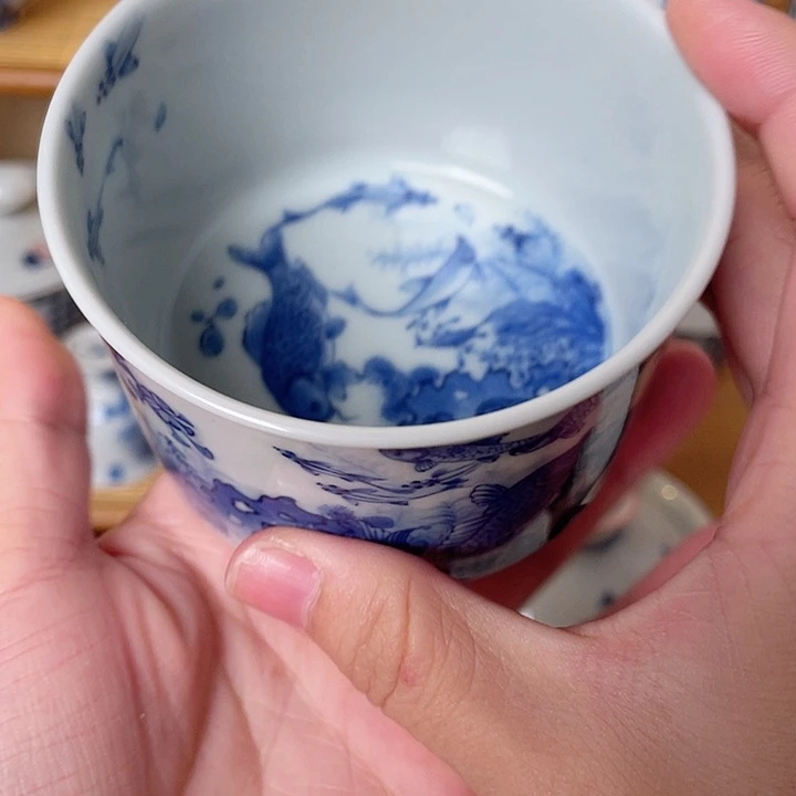五****福利手绘青花鱼藻
