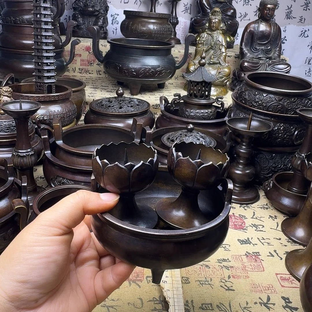 12公分直耳炉加小荷花烛台