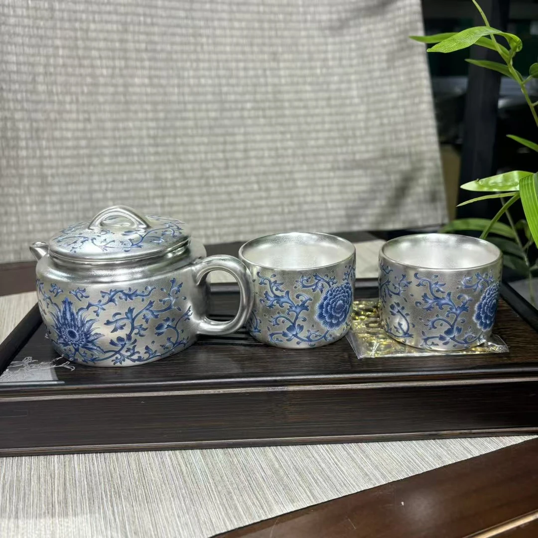 【中国邮政专属链接】陈国在青花银壶套组加茶盘bb077