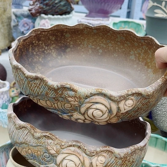 多肉绿植陶瓷花盆，无孔