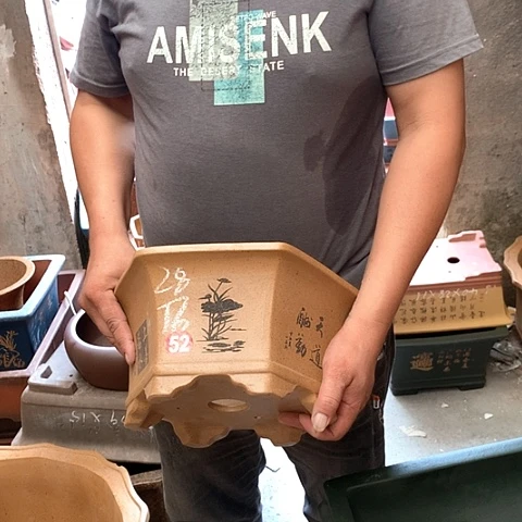 紫砂花盆手工艺品
