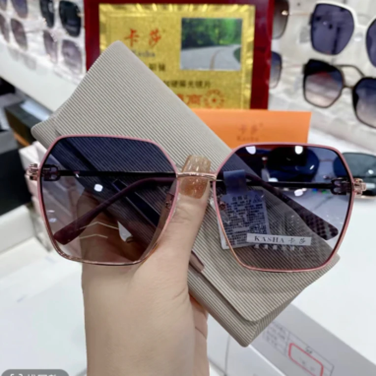 卡莎多边防紫外线女士偏光太阳镜简约大气开车眼镜