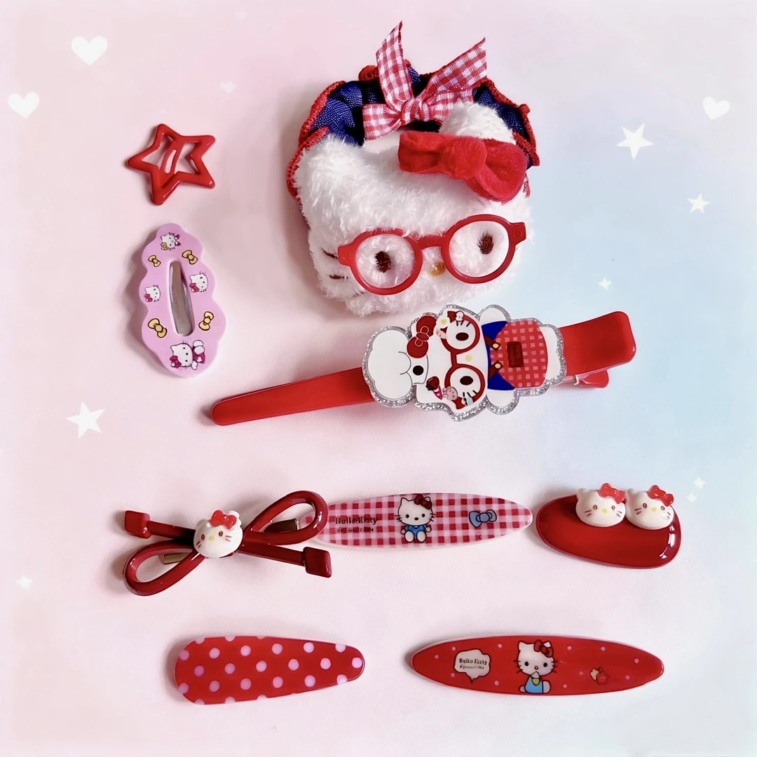韩国博主同款醋酸超值开心Kitty大礼包发夹ins