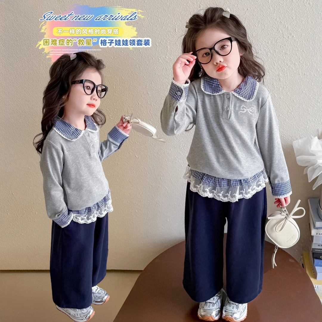 女童屁帘套装洋气儿童春秋装新款韩版女宝宝休闲两件套小女孩时髦