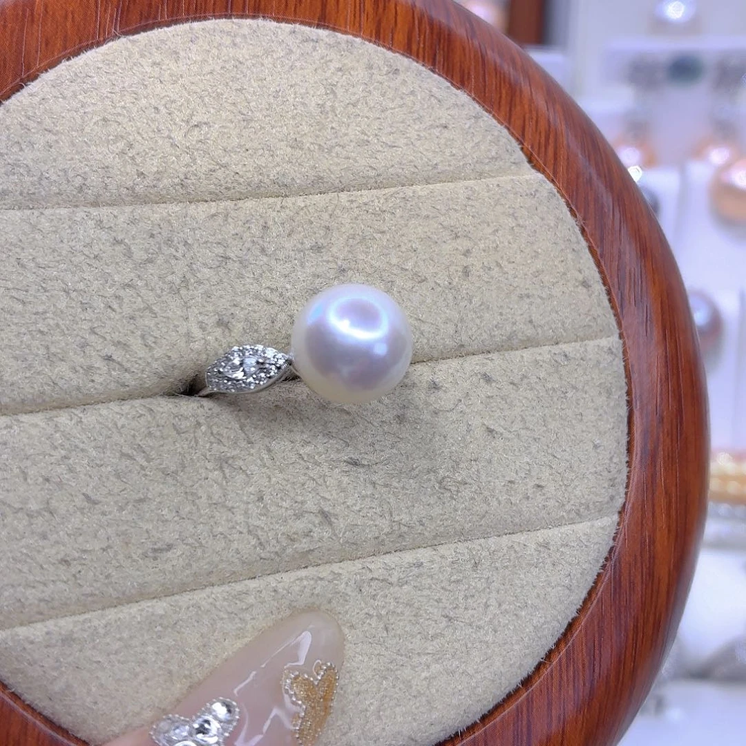 橙***子戒指淡水珍珠银S925镶嵌F