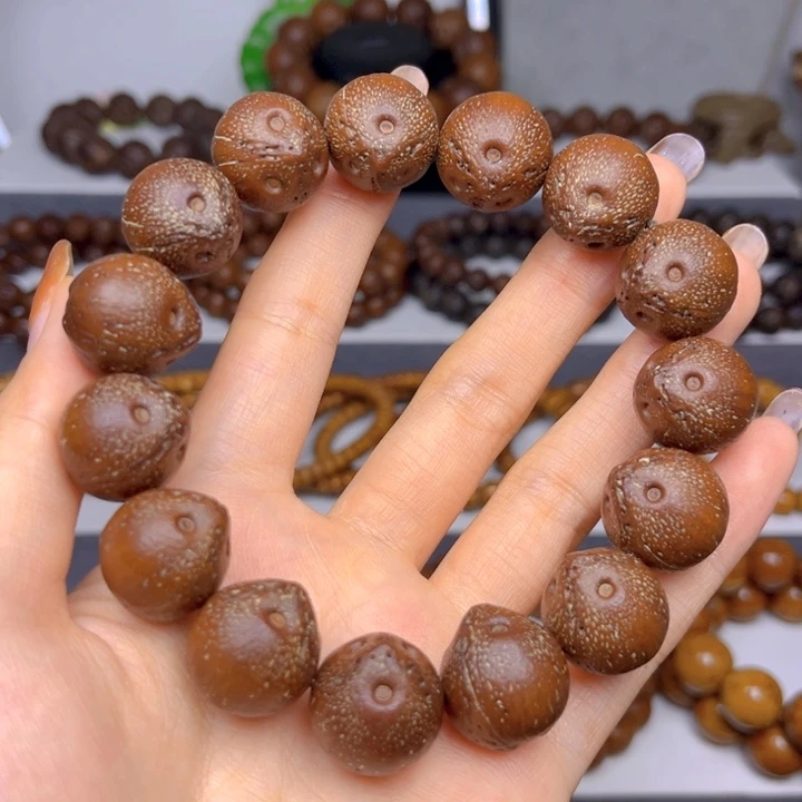 紫金鼠手串原皮正圆巴西籽嘎嘎油