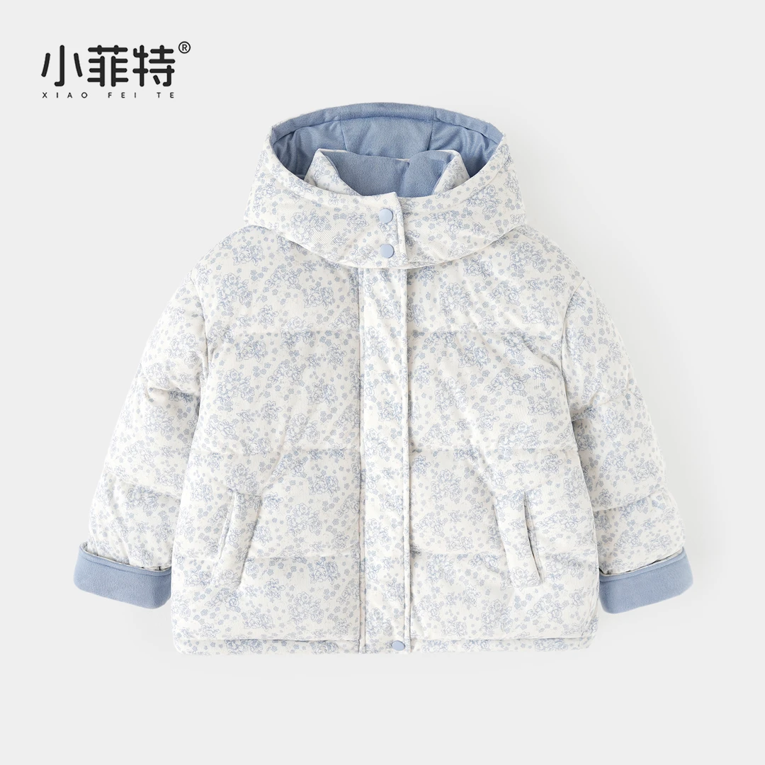 小菲特女童冬加厚外套中大童保暖连帽上衣儿童休闲棉服YNYD57749