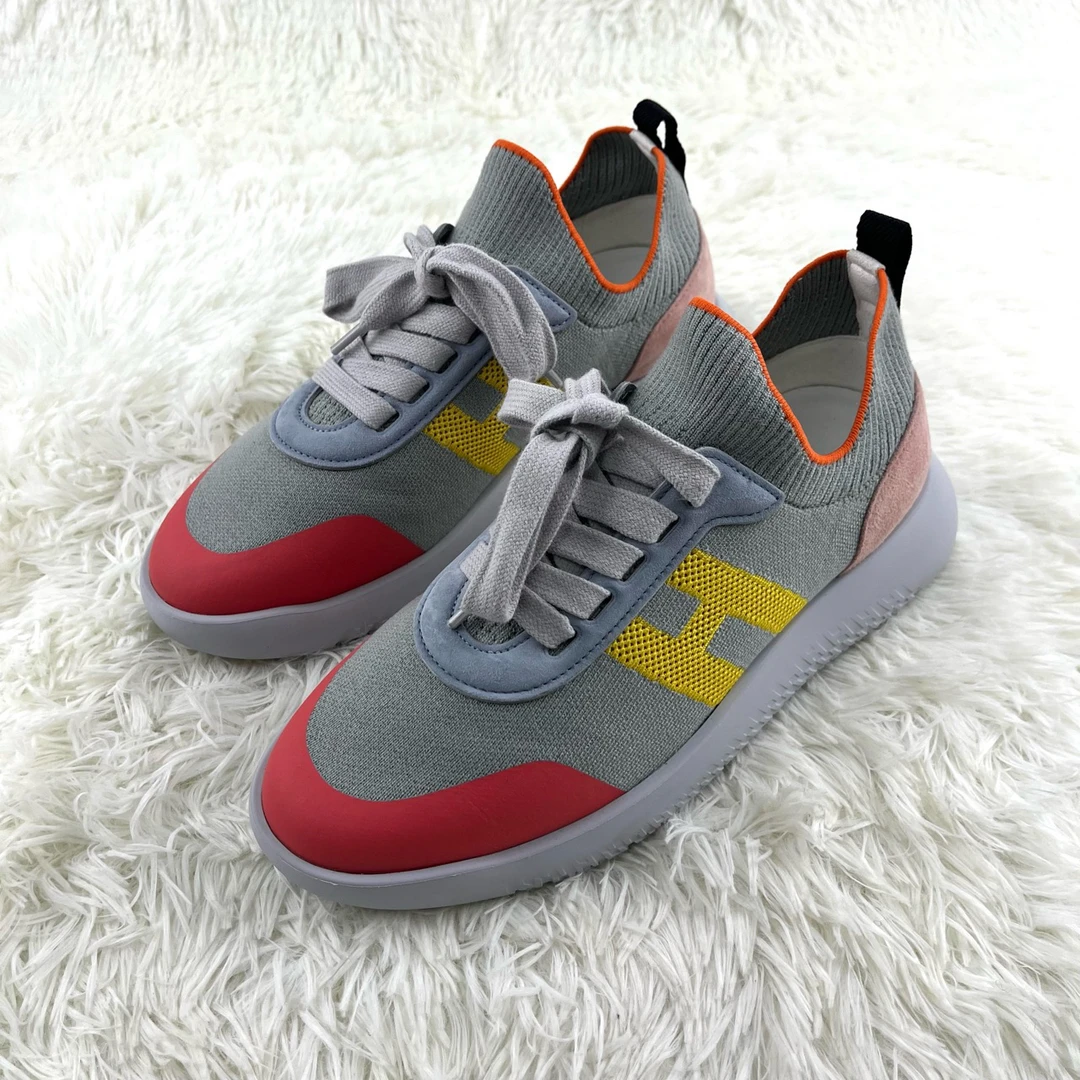 99新 Hermes/爱马仕 Crew编织运动鞋 36码 咩