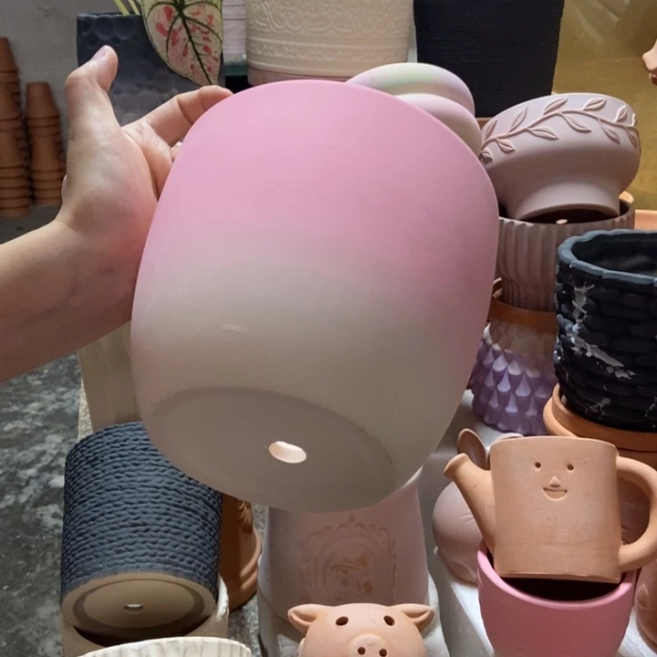 15×13粉色苹果盆 1个