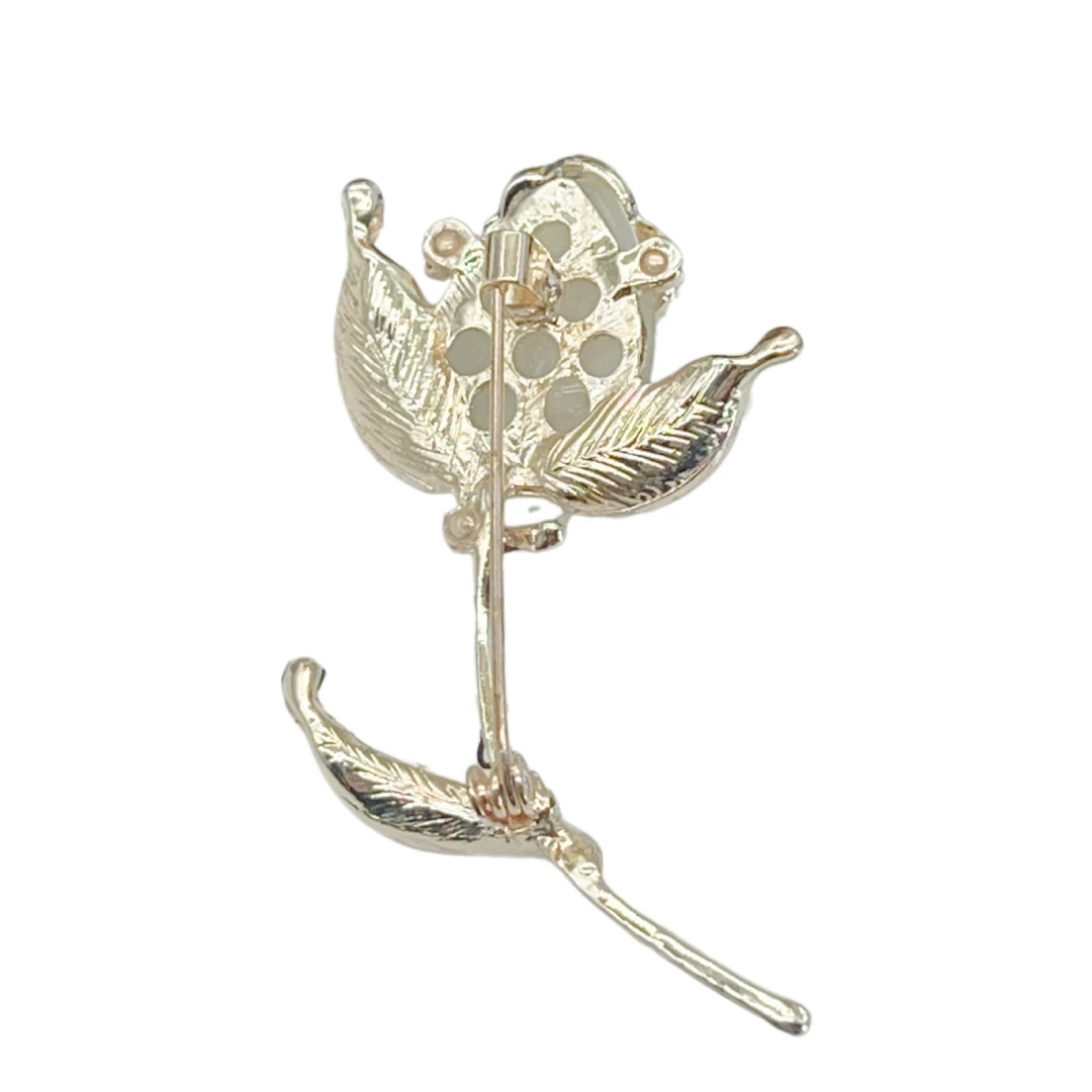 锌合金羽毛胸针 别针高级感胸针满钻胸花饰品轻奢郁金香压襟小众