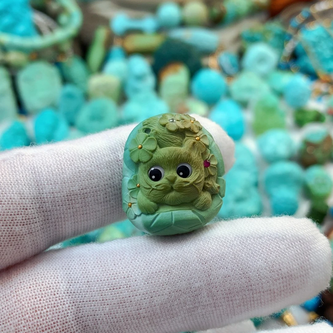 未镶嵌绿松石珠宝半成品