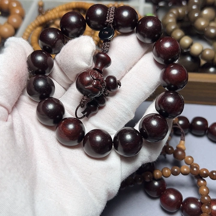 长***师檀香木手串/手链15mm无胶无腊原生态