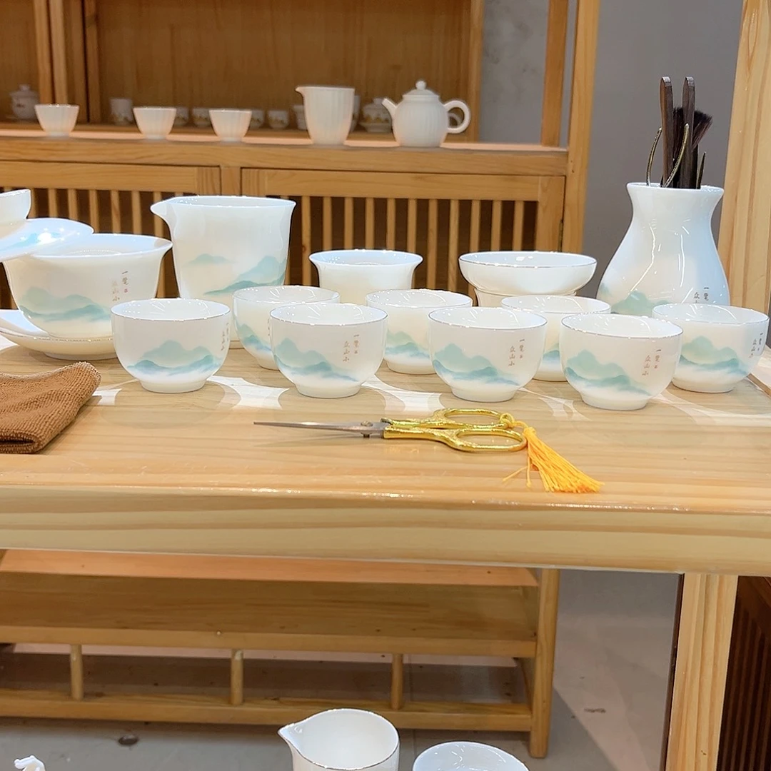 【御瓷斋】羊脂玉瓷茶具套装