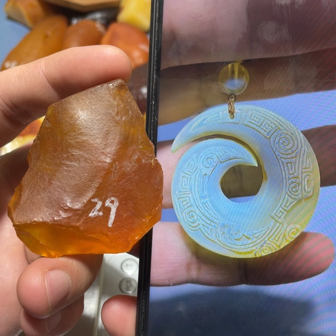 定制蜜蜡未镶嵌时来运转