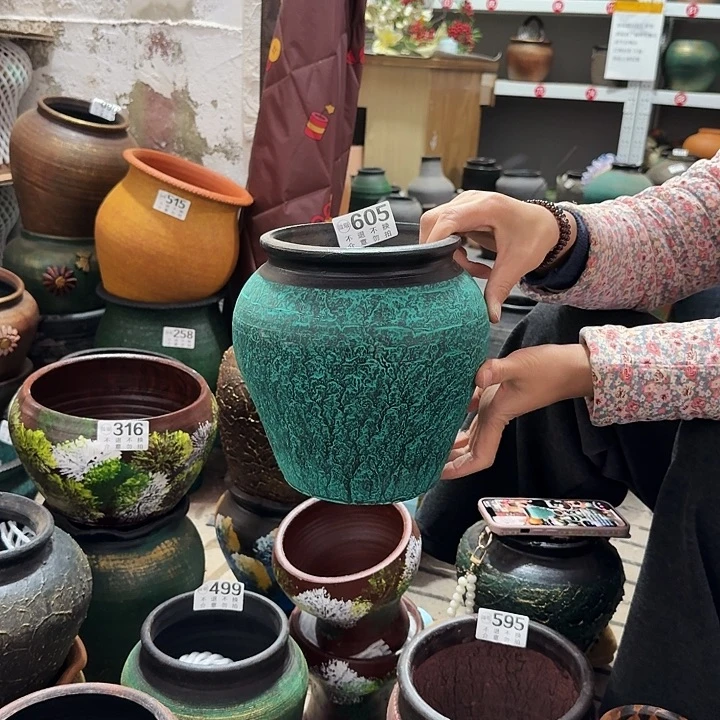 绿色坛子605高度20口径14