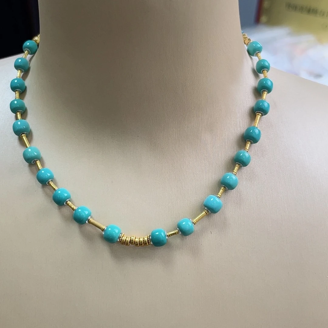 绿松石珠宝奇石18K金镶嵌