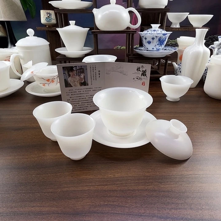 涂宝玉老师璞玉素烧120ml盖碗送2杯