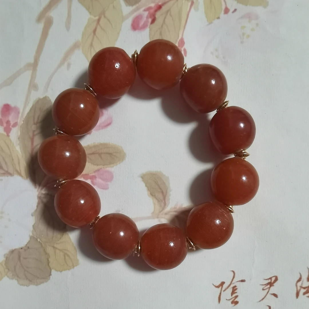 老琉璃复古百搭酱果色手串5042405
