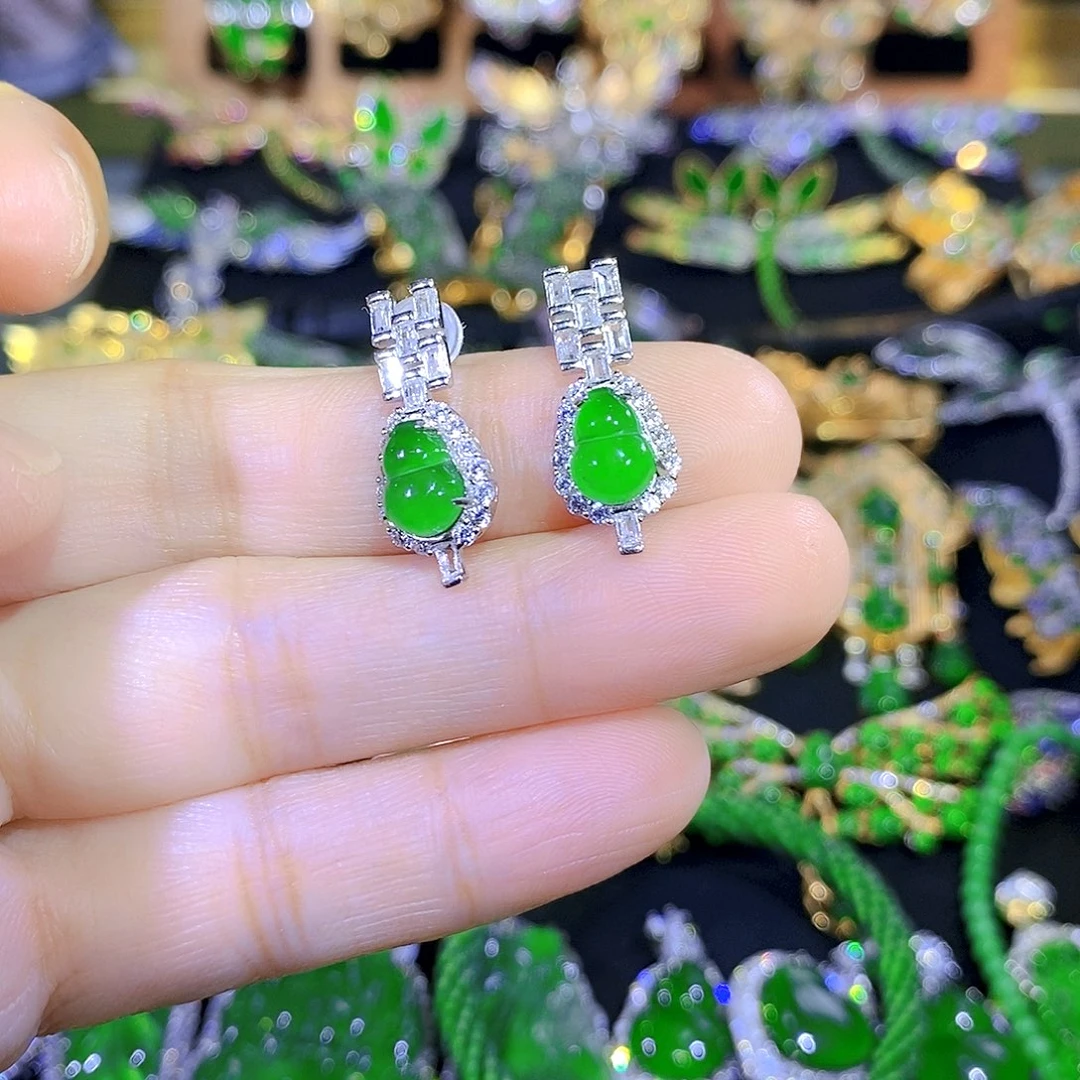 吊坠(不含链)银S925镶嵌翡翠