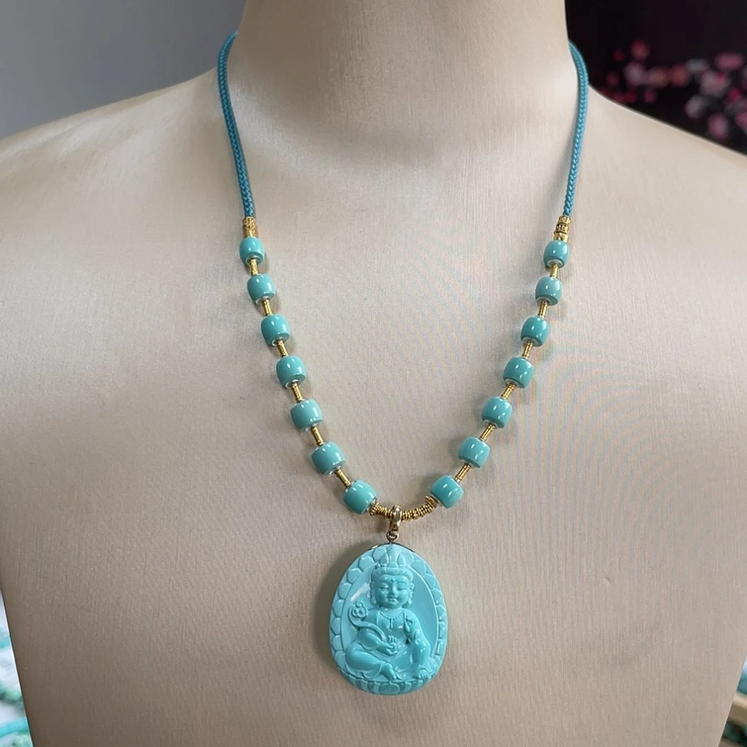 绿松石珠宝奇石18K金镶嵌