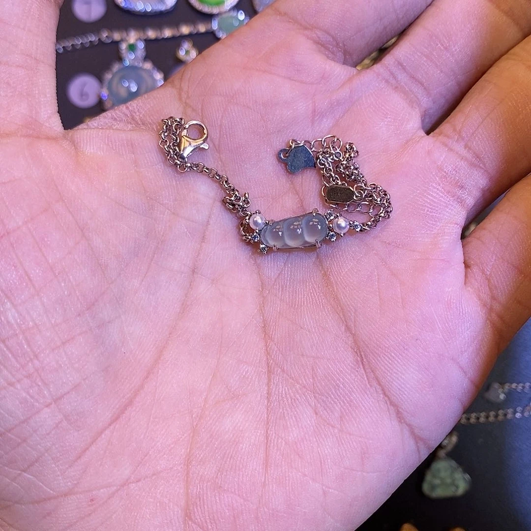 吊坠(不含链)银S925镶嵌翡翠