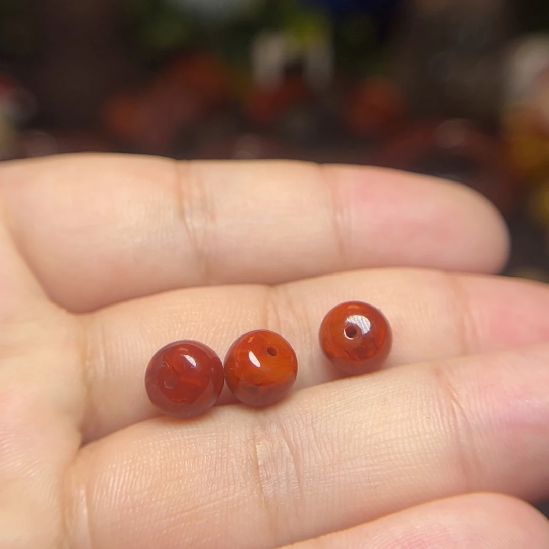 南红玛瑙未镶嵌珠宝奇石原矿瓦西南红单珠8.0mm*6.6mm