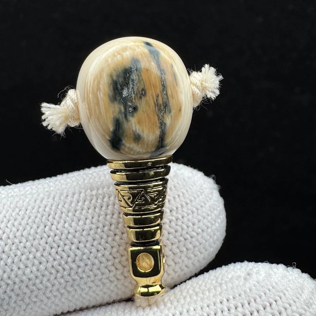 D7474天然猛犸牙 带皮分体三通13.5*30.7mm支持鉴定 假一罚四