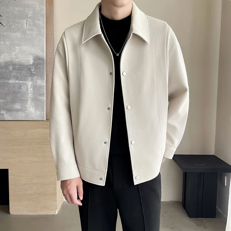 行政夹克男痞帅风男士外套2025新款高级感轻熟风年轻人翻领上衣服